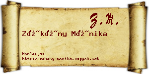 Zákány Mónika névjegykártya